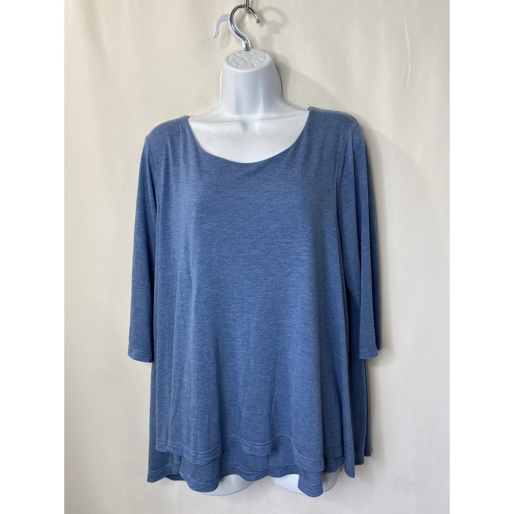 Pure Jill Womens 3/4 Sleeve Tunic Shirt Size XL Super Soft Model Drapey Nautical
